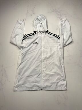 Adidas Windbreaker Jacket White AEROREADY - Boys XL